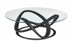 MILLENIUM PYÖREÄ DESIGN SOHVAPÖYTÄ LASIKANNELLA