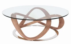 MILLENIUM PYÖREÄ DESIGN SOHVAPÖYTÄ LASIKANNELLA