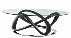 MILLENIUM PYÖREÄ DESIGN SOHVAPÖYTÄ LASIKANNELLA