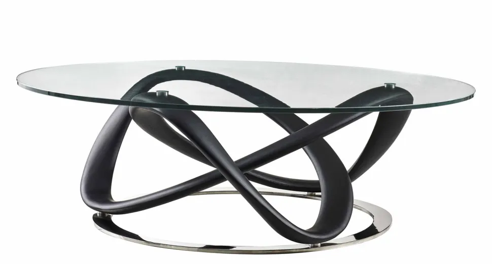 MILLENIUM PYÖREÄ DESIGN SOHVAPÖYTÄ LASIKANNELLA