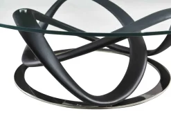 MILLENIUM PYÖREÄ DESIGN SOHVAPÖYTÄ LASIKANNELLA