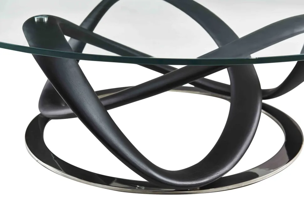 MILLENIUM PYÖREÄ DESIGN SOHVAPÖYTÄ LASIKANNELLA