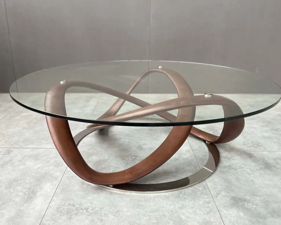 MILLENIUM PYÖREÄ DESIGN SOHVAPÖYTÄ LASIKANNELLA