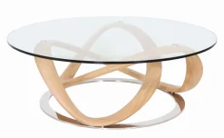 MILLENIUM PYÖREÄ DESIGN SOHVAPÖYTÄ LASIKANNELLA