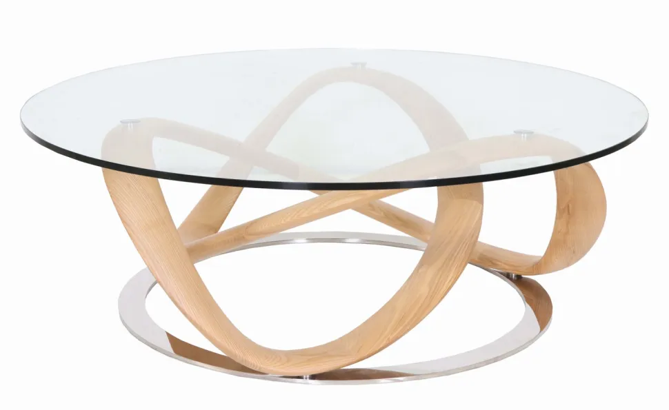 MILLENIUM PYÖREÄ DESIGN SOHVAPÖYTÄ LASIKANNELLA