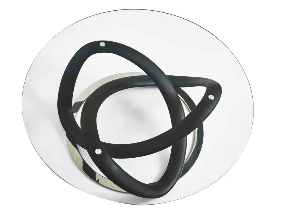 MILLENIUM PYÖREÄ DESIGN SOHVAPÖYTÄ LASIKANNELLA, VÄRI MUSTA