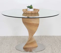 ORIENT PYÖREÄ 120 CM DESIGN RUOKAPÖYTÄ LASIKANNELLA