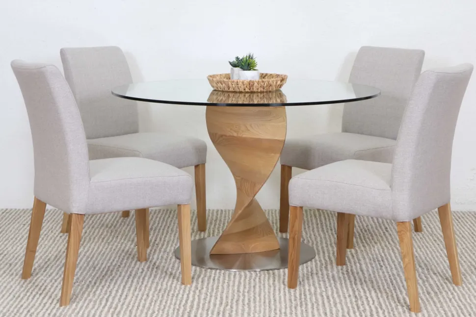 ORIENT PYÖREÄ 120 CM DESIGN RUOKAPÖYTÄ LASIKANNELLA