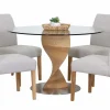 ORIENT PYÖREÄ 120 CM DESIGN RUOKAPÖYTÄ LASIKANNELLA + 4 MALAGA TUOLIA