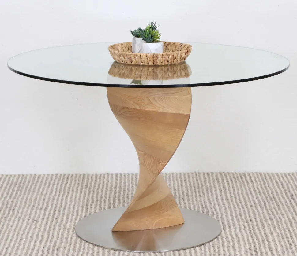 ORIENT PYÖREÄ 120 CM DESIGN RUOKAPÖYTÄ LASIKANNELLA + 4 MALAGA TUOLIA