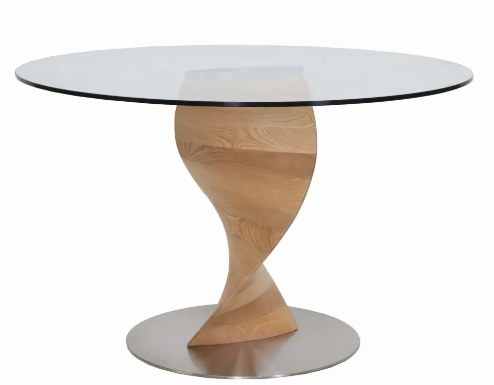 ORIENT PYÖREÄ 120 CM DESIGN RUOKAPÖYTÄ LASIKANNELLA + 4 WENDY TAMMITUOLIA