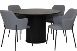 RIBBON PYÖREÄ TAMMI RUOKAPÖYTÄ 120 CM + 4 HAMMOND TUOLIA