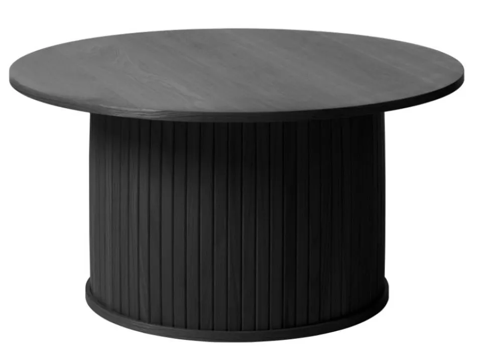 Ribbon pyöreä tammi sohvapöytä musta