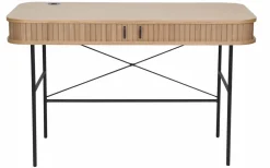 Ribbon 120x60 cm työpöytä liukukaapeilla luonnonväri tammi