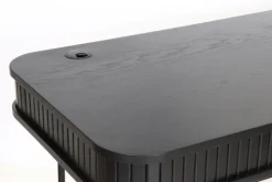 Ribbon 120x60 cm työpöytä liukukaapeilla musta tammi