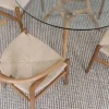 SALVADOR PYÖREÄ 100 CM DESIGN RUOKAPÖYTÄ LASIKANNELLA + 4 WENDY TAMMITUOLIA