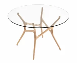 SANTIAGO PYÖREÄ 120 CM DESIGN RUOKAPÖYTÄ LASIKANNELLA