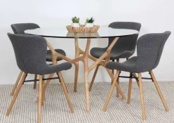 SANTIAGO PYÖREÄ 120 CM DESIGN RUOKAPÖYTÄ LASIKANNELLA