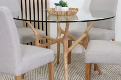 SANTIAGO PYÖREÄ 120 CM DESIGN RUOKAPÖYTÄ LASIKANNELLA