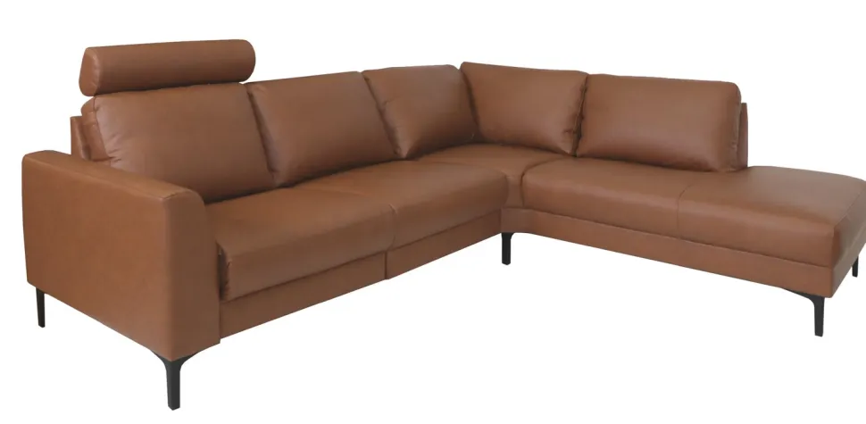 SKANDIA 2612 NAHKA RECLINER KULMADIVAANI 228x210 CM SÄHKÖISELLÄ MEKANISMILLA JA NISKATUELLA