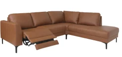 SKANDIA 2612 NAHKA RECLINER KULMADIVAANI 228x210 CM SÄHKÖISELLÄ MEKANISMILLA JA NISKATUELLA