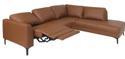 SKANDIA 2612 NAHKA RECLINER KULMADIVAANI 228x210 CM SÄHKÖISELLÄ MEKANISMILLA JA NISKATUELLA