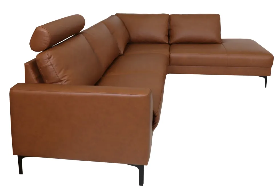 SKANDIA 2612 NAHKA RECLINER KULMADIVAANI 248x210 CM SÄHKÖISELLÄ MEKANISMILLA JA NISKATUELLA