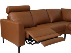 SKANDIA 2612 NAHKA RECLINER KULMADIVAANI 248x210 CM SÄHKÖISELLÄ MEKANISMILLA JA NISKATUELLA