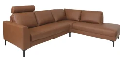 SKANDIA 2612 NAHKA RECLINER KULMADIVAANI 248x210 CM SÄHKÖISELLÄ MEKANISMILLA JA NISKATUELLA