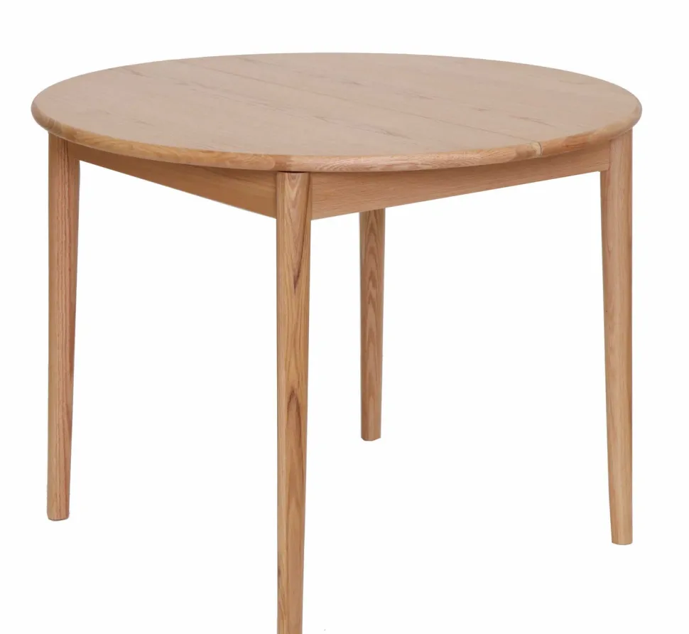 TROYES PYÖREÄ JATKETTAVA TAMMIPÖYTÄ 100+32 CM